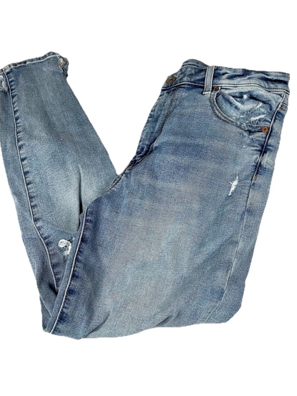 American Eagle Women’s Size 12 Super Hi Rise Jegging Light Wash Stretch #3658